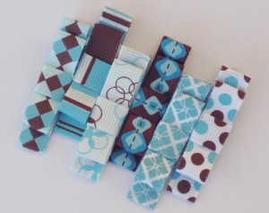 blue and chocolate brown set of hair clips are just adorable!