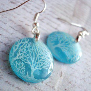 UnderGlass Etsy Glistening icy white trees on a pale translucent blue sky, whats not to love